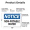 Signmission Non-Potable Water, 10 in W x Rectangle, Plastic OS-2PACK-NS-P-710-L-15100 - alternate 2